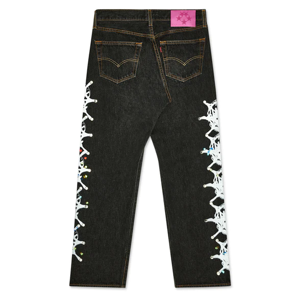 Sp5der Black Vintage Web and Stone Denim - Image 2