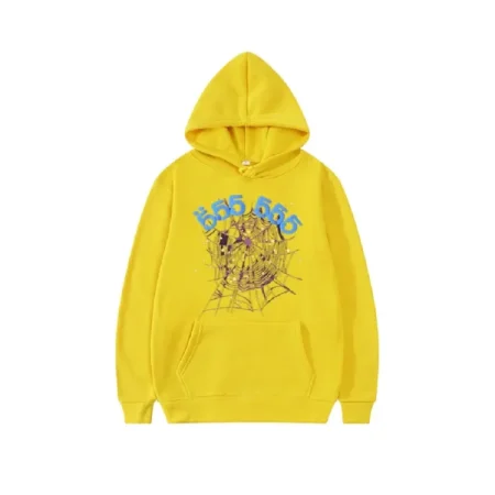 Sp5der 555555 Angel Number Hoodie Men Yellow